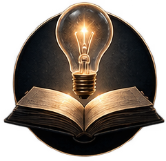 Icono de experiencia con libro abierto y lámpara encendida.